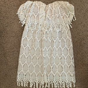 Stone Cold Fox strapless lace dress